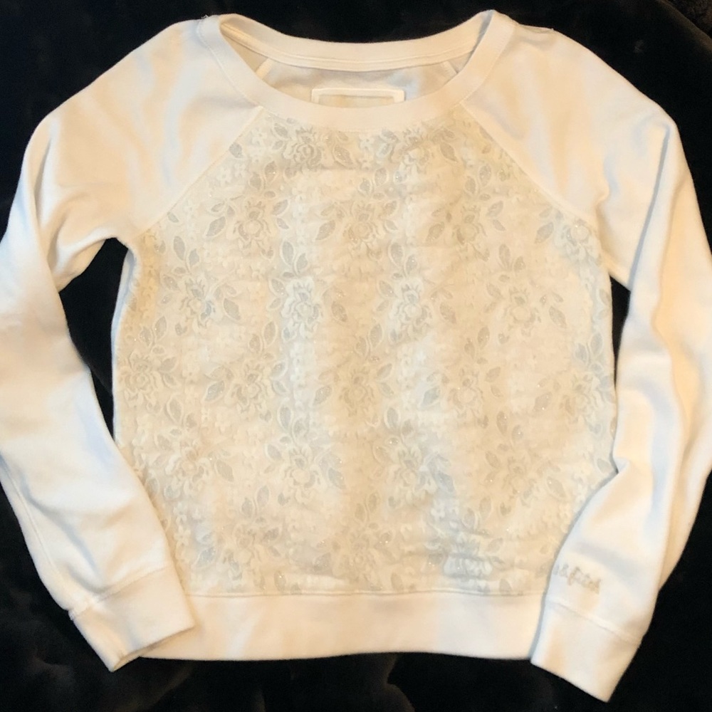 Abercrombie kids lace overlay sweatshirt